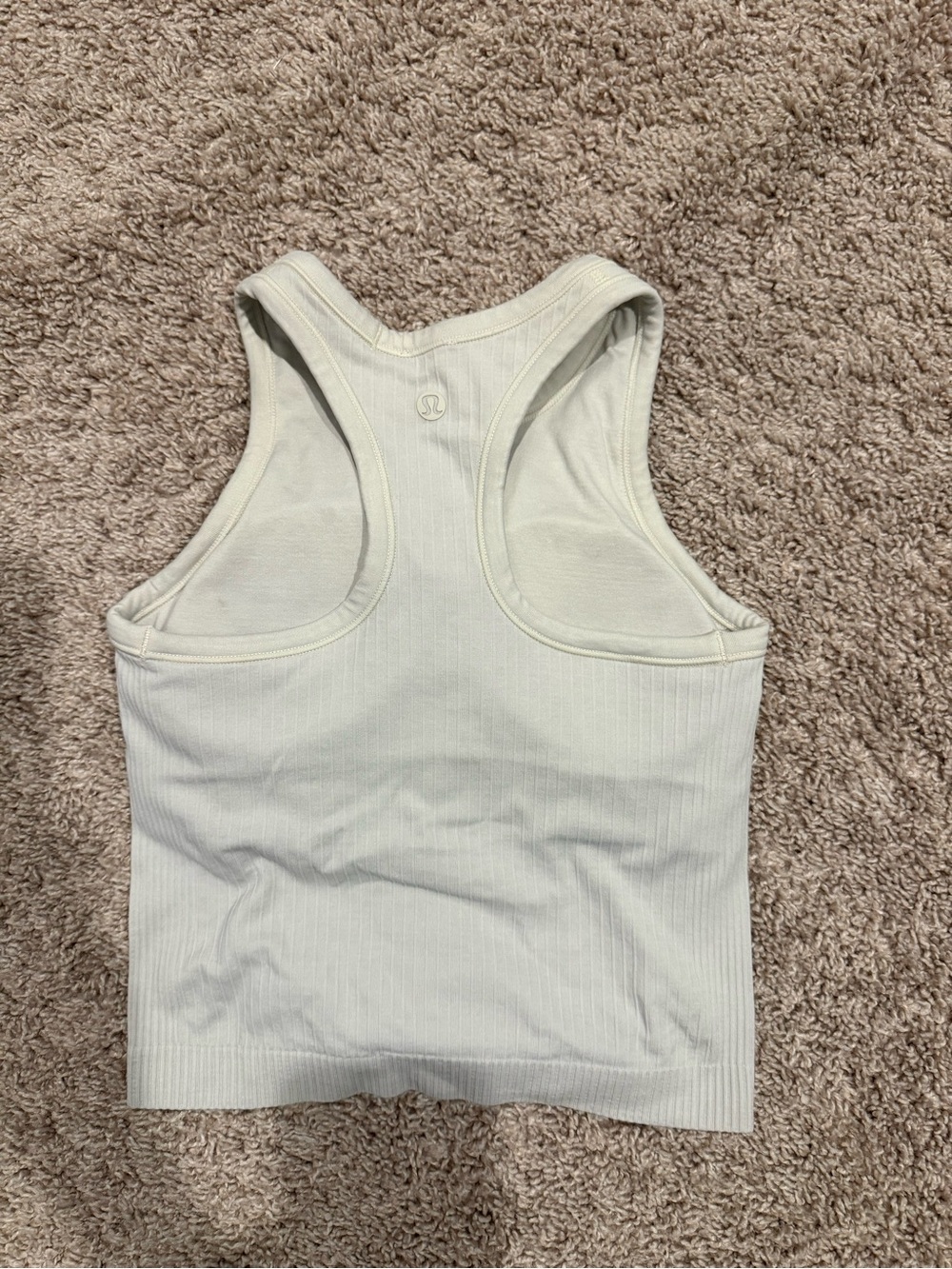 Lululemon Ebb to Street Cropped Racerback Tank Top (bone white)